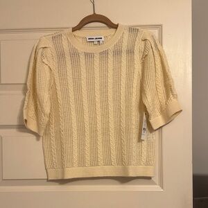Brand New with Tags DKNY Ivory Cable Knit Top